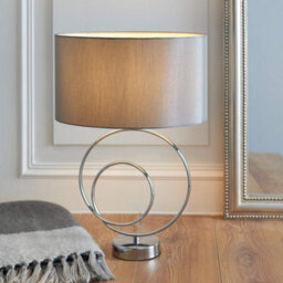 Pagazzi Lighting Pagazzi Links Chrome Table Lamp With Grey Shade - thumbnail 7