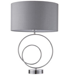 Pagazzi Lighting Pagazzi Links Chrome Table Lamp With Grey Shade - thumbnail 1