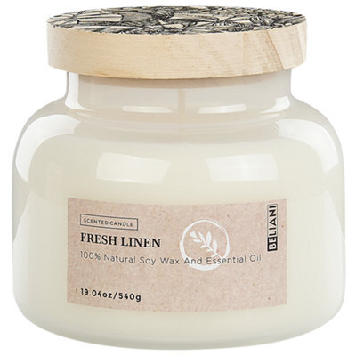 Beliani Scented Candle Delight Bliss Soy Wax Fresh Notes - image 1
