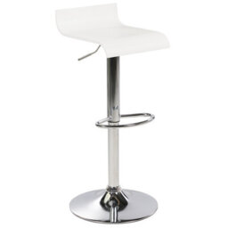 Wyld and Coco Set Of 2 White Swivel Bar Stools With Gas Lift And Footrest, 68-90 Cm Adjustable - thumbnail 4