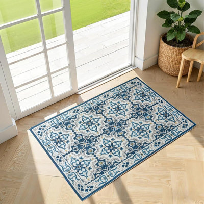 Imperial Rooms Blue Large Area Rug Modern Indoor Living Room Rugs Printed 40X60Cm