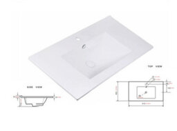 Impact Furniture Bathroom Vanity Unit With Basin 800mm Wall Or Floor Standing Sink Cabinet White Gloss Spice - thumbnail 9