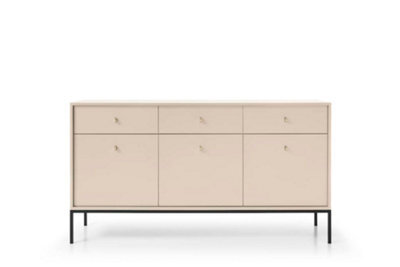 Arte Stylish Mono Large Sideboard Cabinet H830mm W1540mm D390mm In Beige - Versatile Elegance For Your Dining Area - image 1