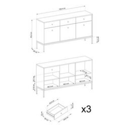 Arte Stylish Mono Large Sideboard Cabinet H830mm W1540mm D390mm In Beige - Versatile Elegance For Your Dining Area - thumbnail 8