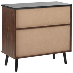 Wyld And Coco Everwood Sideboard Dark Brown Rustic Sliding Doors 80 X 40 X 80 Cm - thumbnail 6