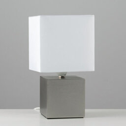 Valuelights Cubbie Pair Of Grey Modern Cube Touch Dimmer Bedside Table Lamps With White Shades - thumbnail 4