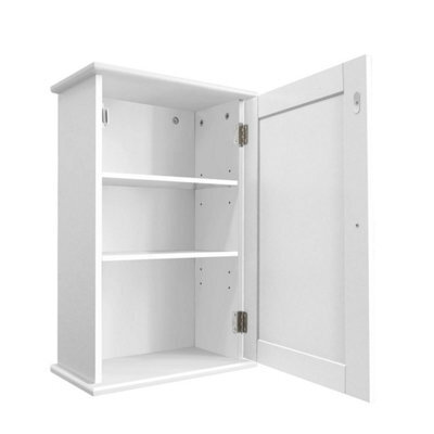White Wall Mounted Bathroom Cabinet Single Vanity Unit - image 1