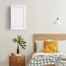 White Wall Mounted Bathroom Cabinet Single Vanity Unit - thumbnail 4