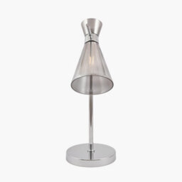 Pacific Lifestyle Monroe Smoke Waisted Glass And Silver Metal Table Lamp - thumbnail 2