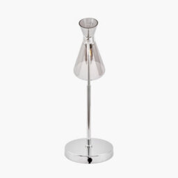 Pacific Lifestyle Monroe Smoke Waisted Glass And Silver Metal Table Lamp - thumbnail 5