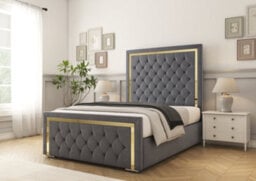 Comfort Beds Sofia Gold Steel Plush Bed Frame - thumbnail 1