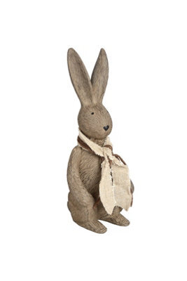 Winter Bunny Rabbit Figurine Small, Cute Decor With Scarf - image 1