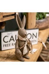 Winter Bunny Rabbit Figurine Small, Cute Decor With Scarf - thumbnail 4