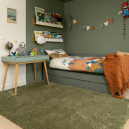Loomed Machine Washable Shaggy Rug Luxury Green Fluffy Mats 120Cm X 170Cm - thumbnail 2