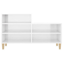 Berkfield Shoe Cabinet High Gloss White 102X36X60 Cm Engineered Wood - thumbnail 5