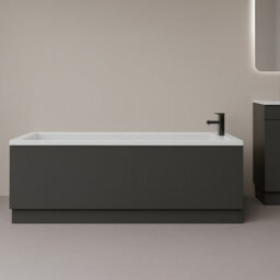 Plum&clay Complete Bathroom Suite Black Taps 500mm Grey Wall Hung Vanity Unit Bath Shower Screen Toilet Waste - thumbnail 8