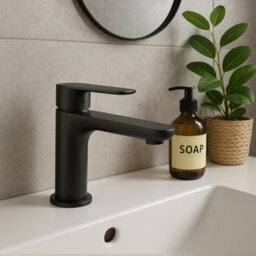 Plum&clay Complete Bathroom Suite Black Taps 500mm Grey Wall Hung Vanity Unit Bath Shower Screen Toilet Waste - thumbnail 4
