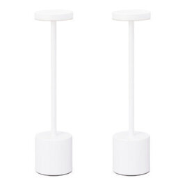 Urbn-Living Urbnliving Cordless Rechargeable Led Touch Table Lamp Dimmable Usb Night Light - White Set Of 2 - thumbnail 1