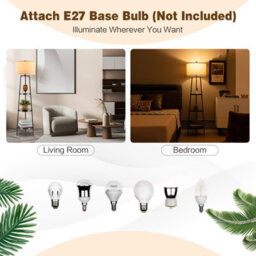 Costway Modern Floor Lamp Corner Standing Lamp Tall Bookshelf Light With 3-Tier Shelves - thumbnail 6