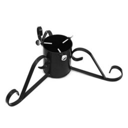 Holly International Traditional Metal Scroll Leg Christmas Tree Stand Black Small For Real Trees Up To 2M