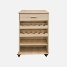 Wood Decor Kitchen Island With Wine Rack L100Cm Natural - Sweeek - thumbnail 4