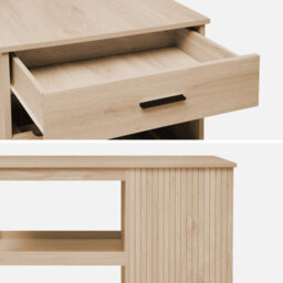 Wood Decor Kitchen Island With Wine Rack L100Cm Natural - Sweeek - thumbnail 5