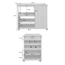Wood Decor Kitchen Island With Wine Rack L100Cm Natural - Sweeek - thumbnail 6