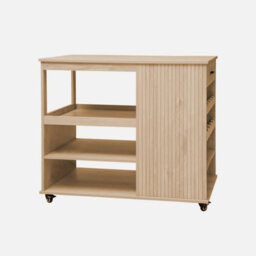 Wood Decor Kitchen Island With Wine Rack L100Cm Natural - Sweeek