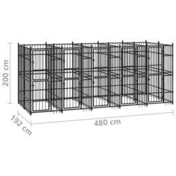 Berkfield Outdoor Dog Kennel Steel 9.22 M2 - thumbnail 7