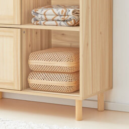 Sobuy Fsb87-N, Sideboard With 2 Sliding Doors Sideboard Storage Cabinet Cupboard, Wood Veneer,w80Xd35Xh87 - thumbnail 7