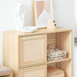 Sobuy Fsb87-N, Sideboard With 2 Sliding Doors Sideboard Storage Cabinet Cupboard, Wood Veneer,w80Xd35Xh87 - thumbnail 6