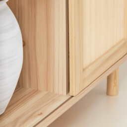 Sobuy Fsb87-N, Sideboard With 2 Sliding Doors Sideboard Storage Cabinet Cupboard, Wood Veneer,w80Xd35Xh87 - thumbnail 8