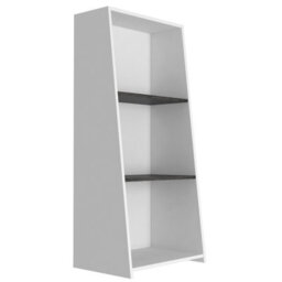 Core Products Dallas Low White Bookcase With 3 Shelves - White & Carbon Grey Oak Effect, H120.0Cm X W53.1Cm X D37.9Cm