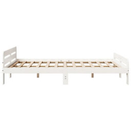 Berkfield Bed Frame Without Mattress White 140X200 Cm Solid Wood Pine - thumbnail 5