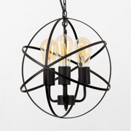 Valuelights Dalton Industrial Style Satin Black 3 Way Atom Design Ceiling Light Fitting - thumbnail 4