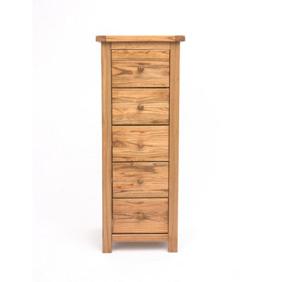 Cabinet Bits Trivento 5 Drawer Narrow Chest Of Drawers Wood Knob - image 1