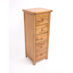 Cabinet Bits Trivento 5 Drawer Narrow Chest Of Drawers Wood Knob - thumbnail 3