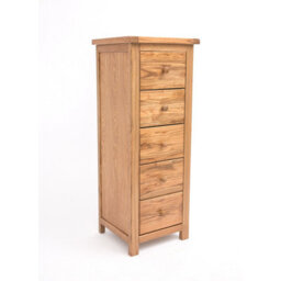 Cabinet Bits Trivento 5 Drawer Narrow Chest Of Drawers Wood Knob - thumbnail 2