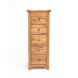 Cabinet Bits Trivento 5 Drawer Narrow Chest Of Drawers Wood Knob - thumbnail 1