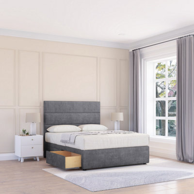 "Sloomy 2Ft6 Texas Divan Bed Base Armour Coinston ,no Drawers & 26"" Struts Headboard - Small Single" - image 1