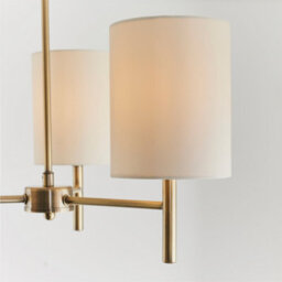 Anson Lighting Phoenix 3Lt Semi Flush Light Finished In Antique Brass Plate And Cream Fabric - thumbnail 5