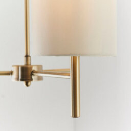 Anson Lighting Phoenix 3Lt Semi Flush Light Finished In Antique Brass Plate And Cream Fabric - thumbnail 6