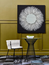 Orsina Grey Dining Chair With Woven Back, Classic Dining Room Chair With Braided Pattern, Fabric Dining Chair - thumbnail 5