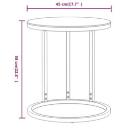 Berkfield Modern Side Table Gold And Transparent 45 Cm Tempered Glass - thumbnail 6