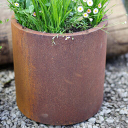 London Stone Corten Steel Straight Cylinder Planter - W 400 X H 400mm - thumbnail 2