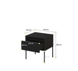 Arte Modern Andmultifunctional  Bedside Cabinet Side Table (H)500mm (W)460mm (D)400mm - Black Matt - thumbnail 2