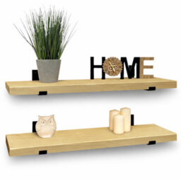 Mkgt Handcrafted Rustic Wooden Floating Shelves, Solid Wood, Made In Uk Wall Mounted Shelf (Antique Pine Set Of 2, 120Cm)