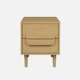 Sweeek - Vintage Oak Wood Effect Bedside Table With 2 Drawers Juliana 40X40X50 Cm - thumbnail 2