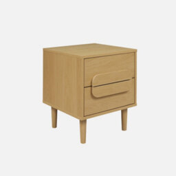 Sweeek - Vintage Oak Wood Effect Bedside Table With 2 Drawers Juliana 40X40X50 Cm - thumbnail 1