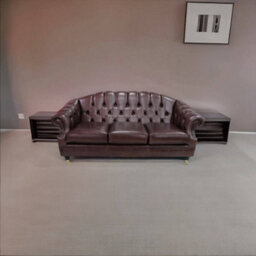 Chesterfield 3 Seater Old English Dark Brown Leather Sofa Settee Bespoke In Victoria Style - thumbnail 5